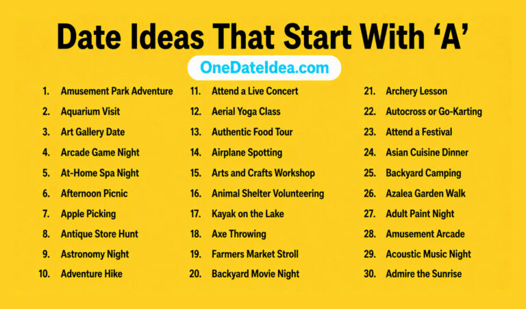 Discover 20 Date Ideas That Start With ‘A’