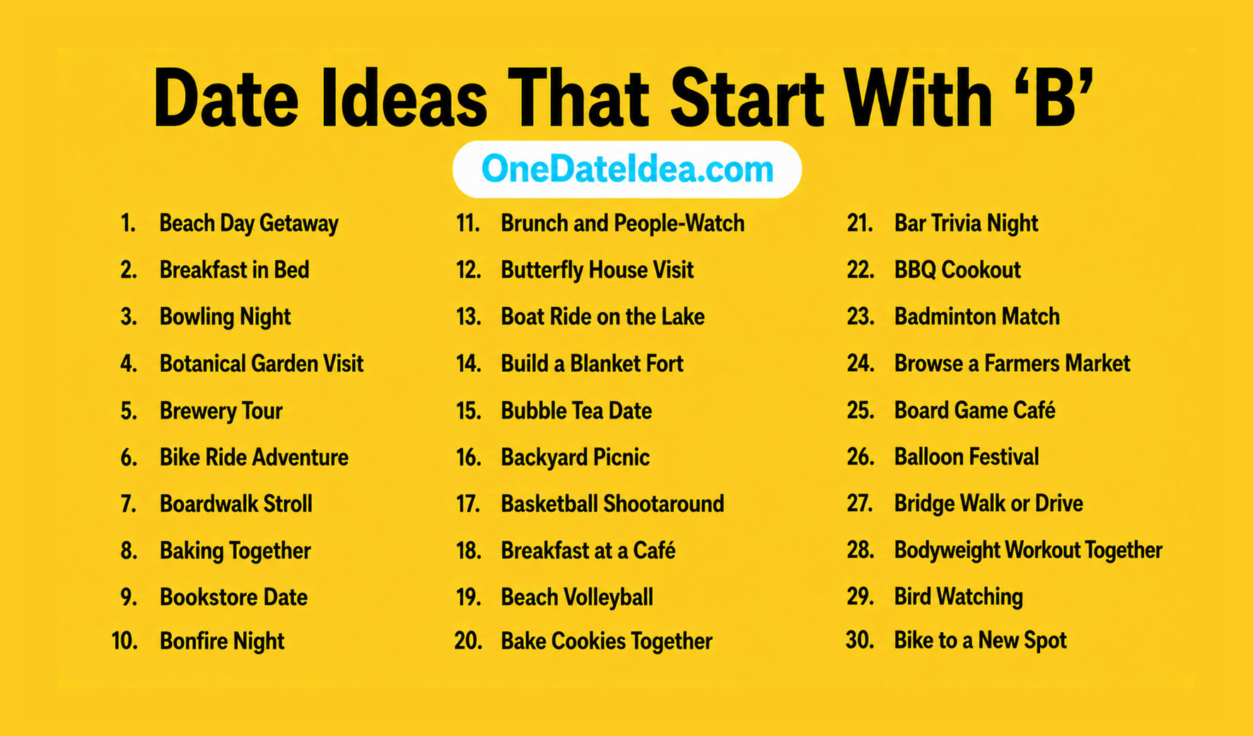 Date Ideas That Start With B
