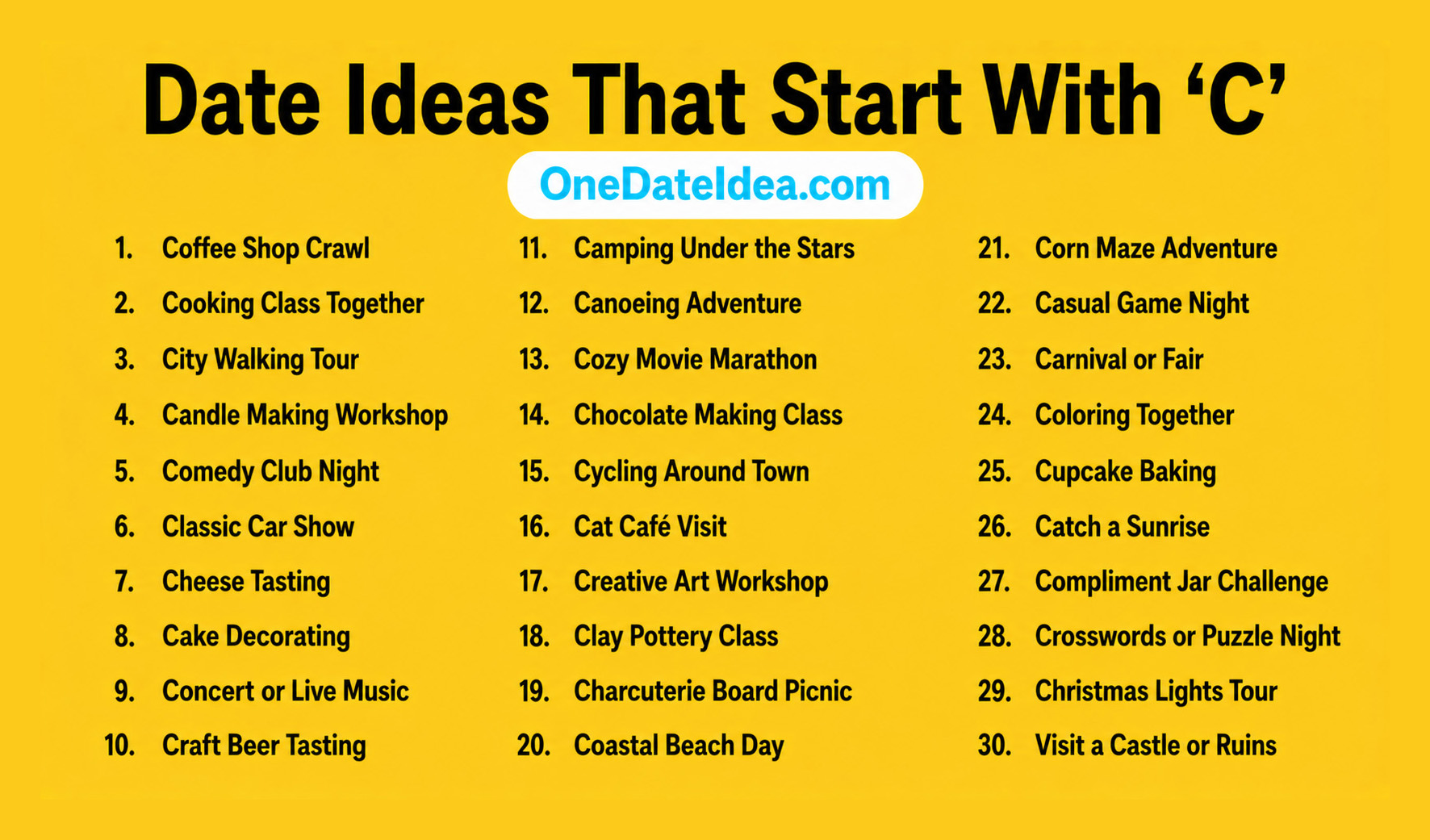 Date Ideas That Start With C