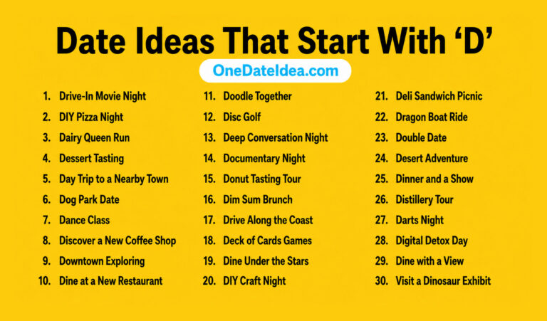 20 Ways Date Ideas Starting with ‘D’