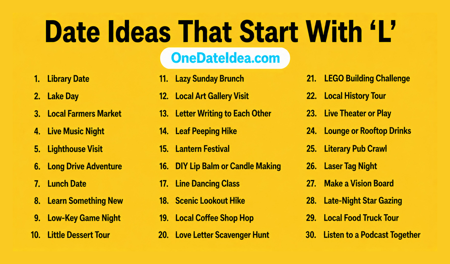 Date Ideas Starting with L