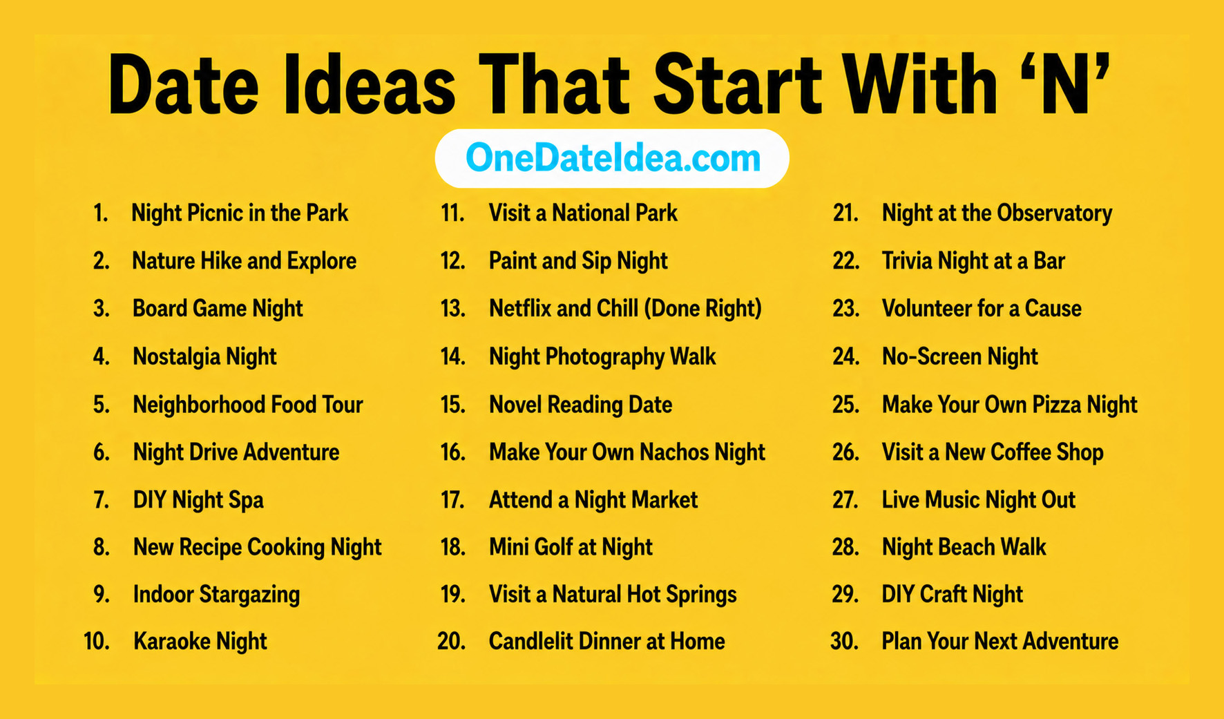 Date Ideas Starting with N