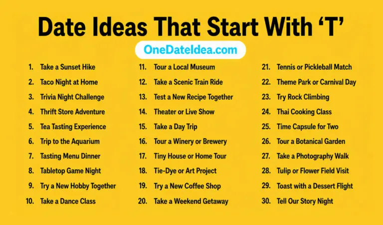 20 Outstanding Date Ideas Starting with ‘T’