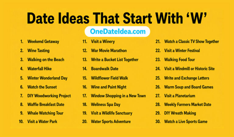 20 Fantastic Date Ideas Starting with ‘W’