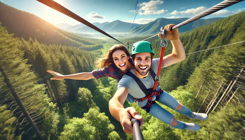 Go Ziplining at CLIMB Works Smoky Mountains