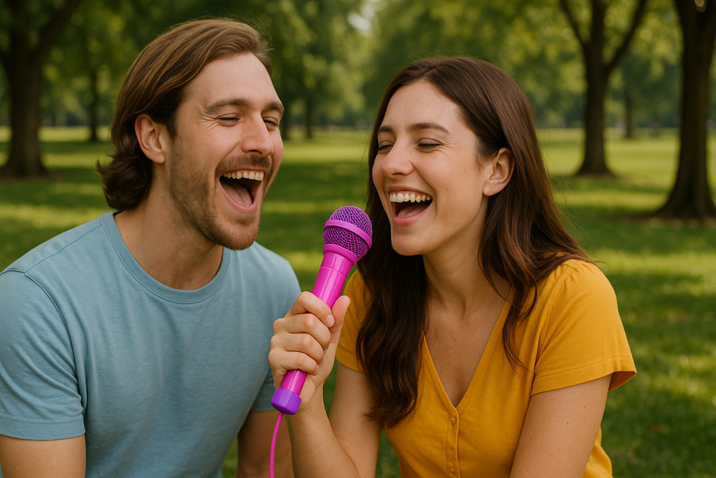 Karaoke in the Park with a Toy Mic