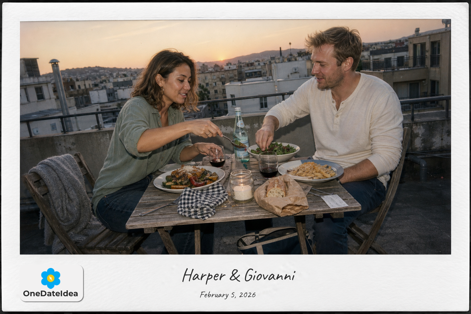 Have dinner at sunset date idea