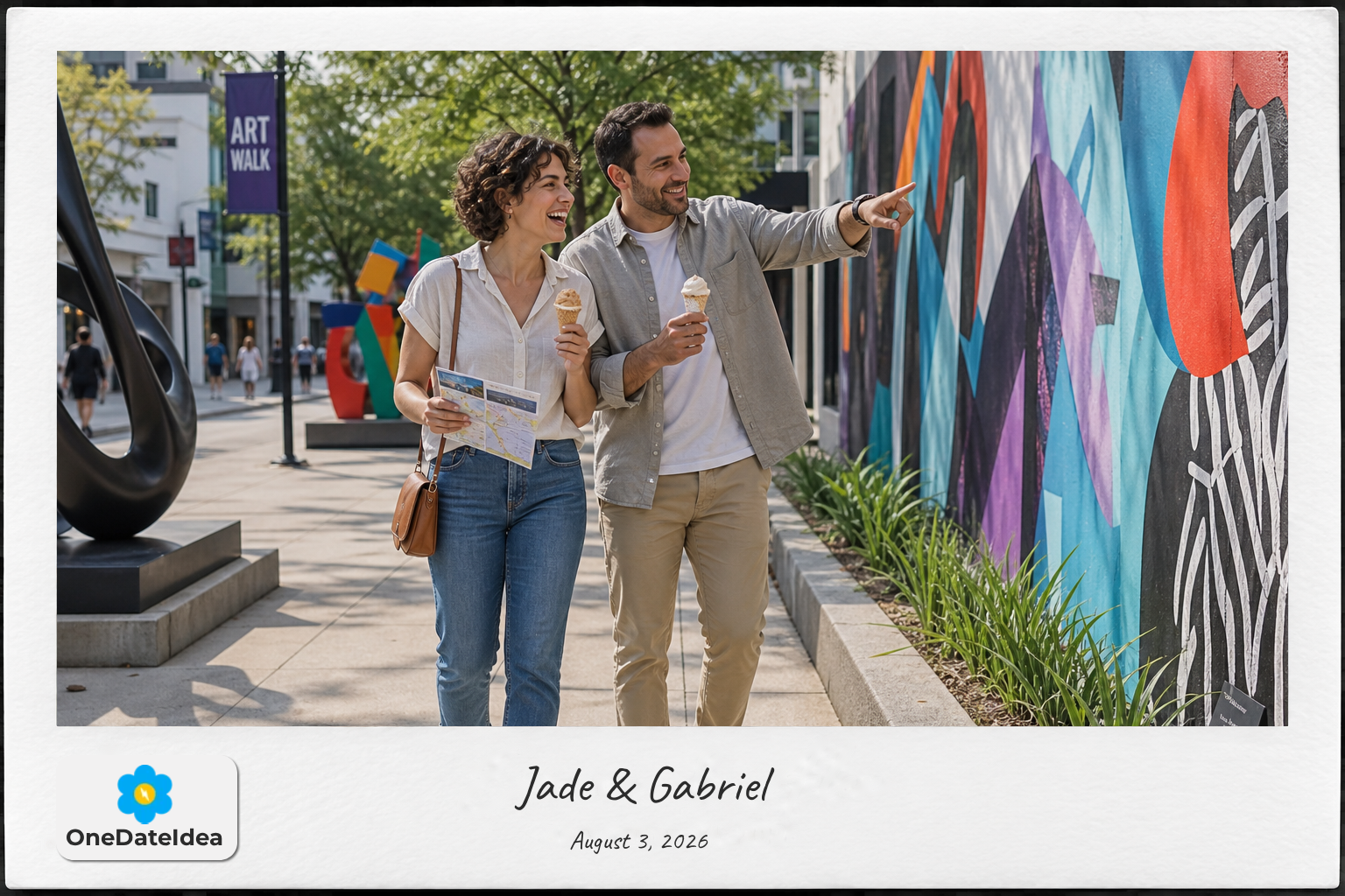 Outdoor Art Walk and Ice Cream date idea