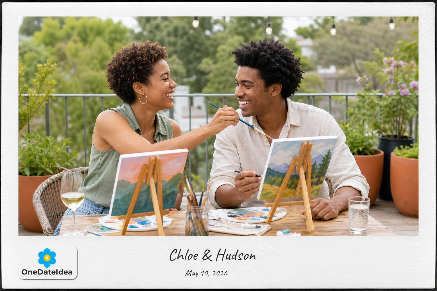 Paint and Sip on the Patio date idea