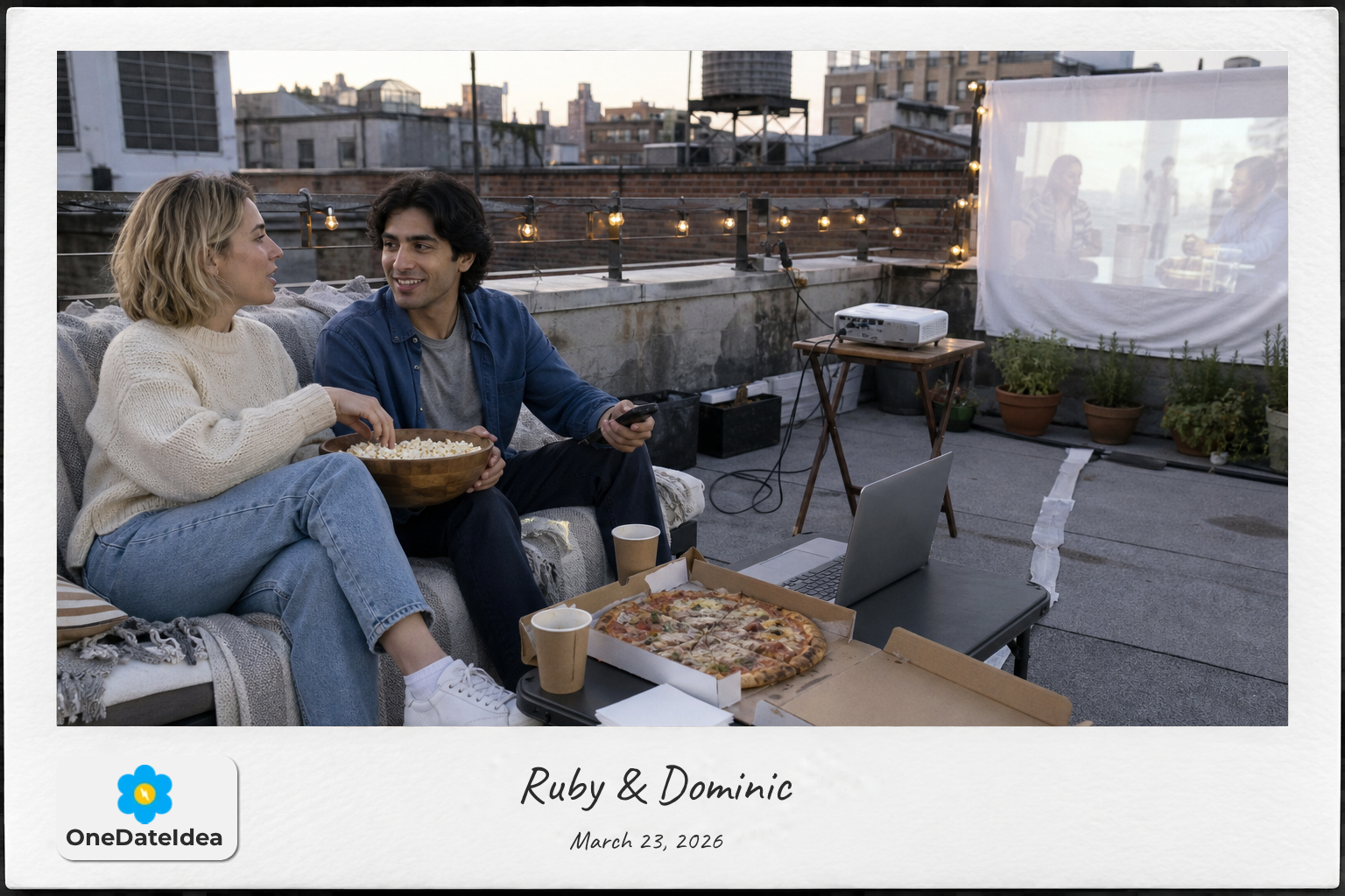 Private Rooftop Movie Night date idea
