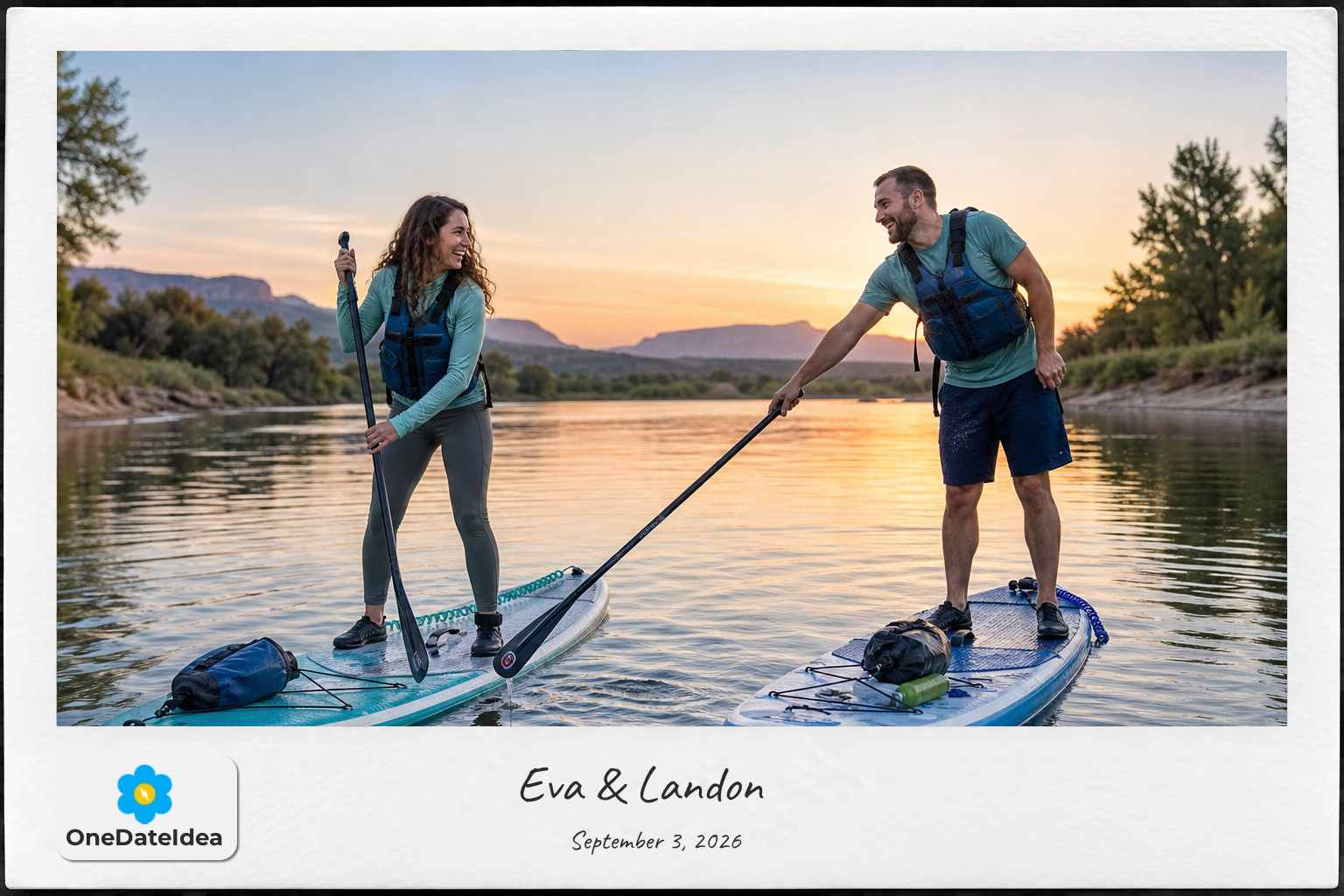 Sunset Paddle Boarding on the Rio Grande date idea