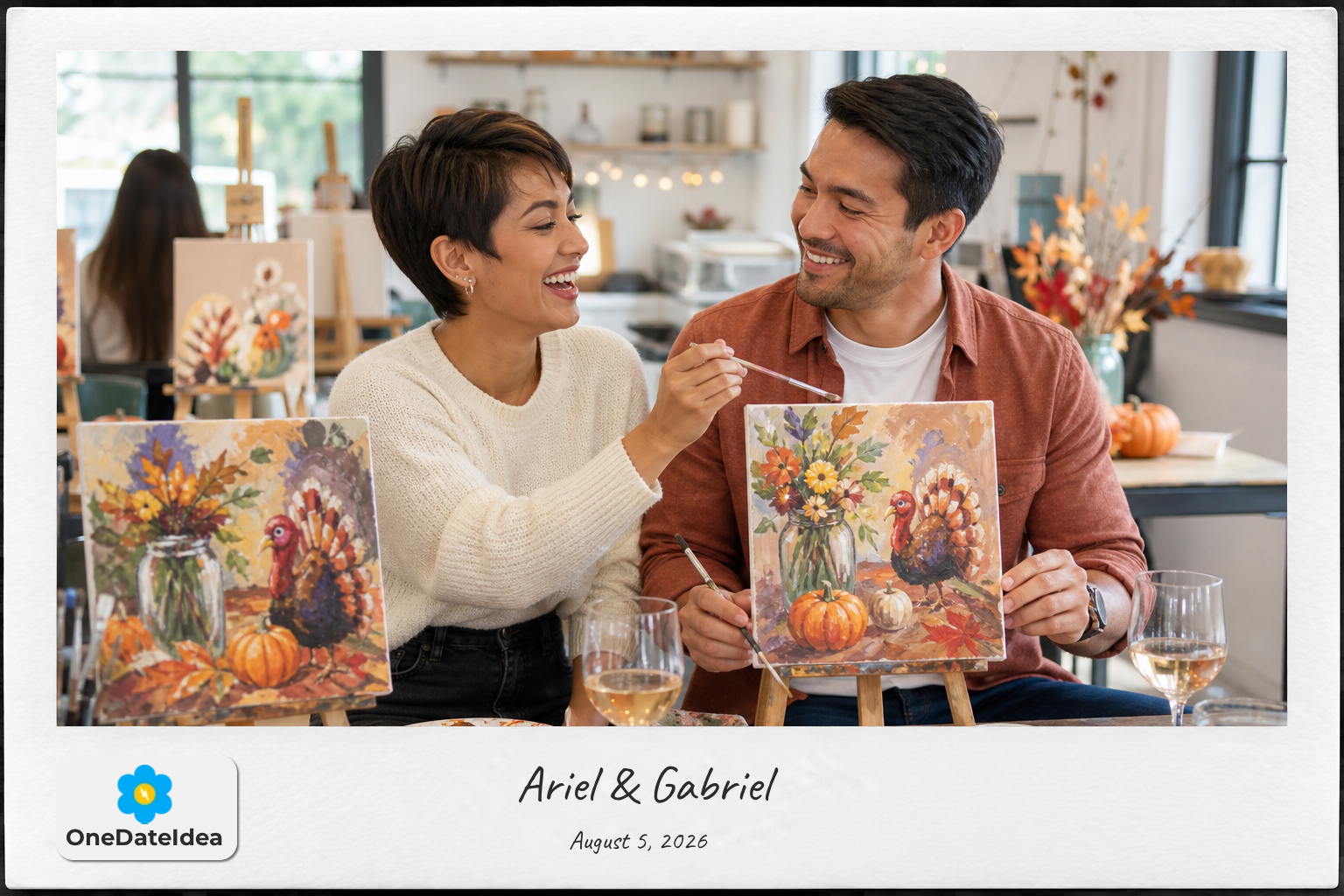 Thanksgiving Paint and Sip Night date idea