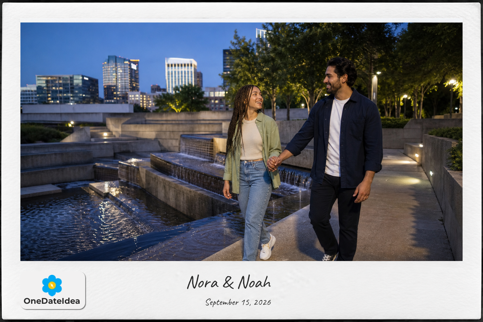 Visit the Fort Worth Water Gardens at Twilight date idea
