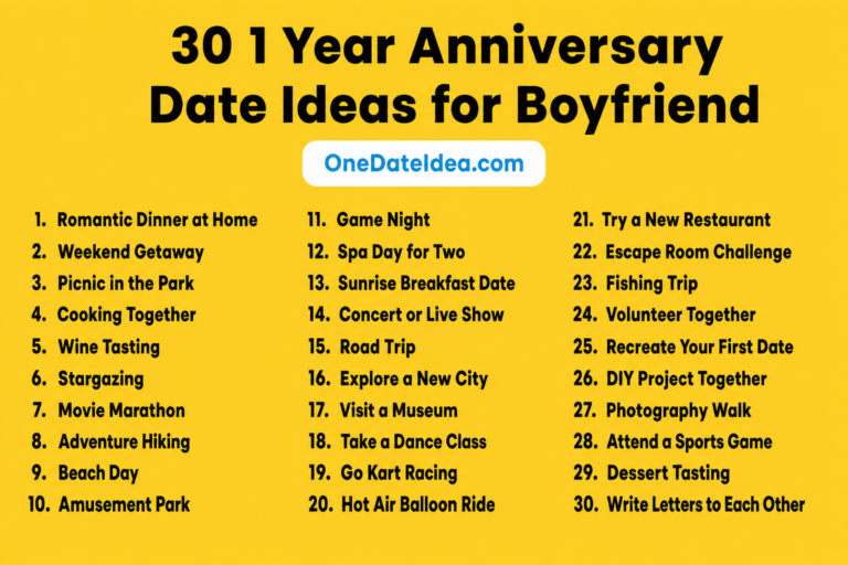 1 Year Anniversary Date Ideas for Boyfriend: Making Memories That Last