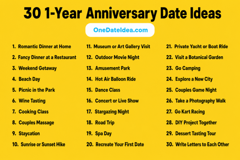 1-Year Anniversary Date Ideas. Crafting the Perfect Memory