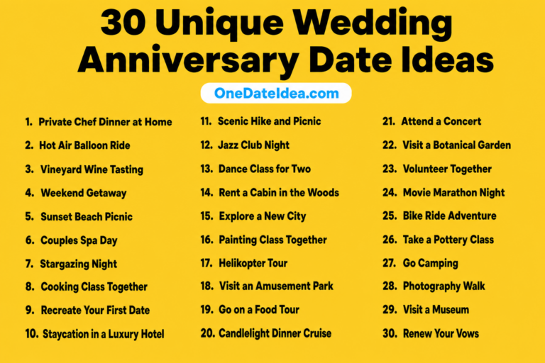 10 Unique Wedding Anniversary Date Ideas