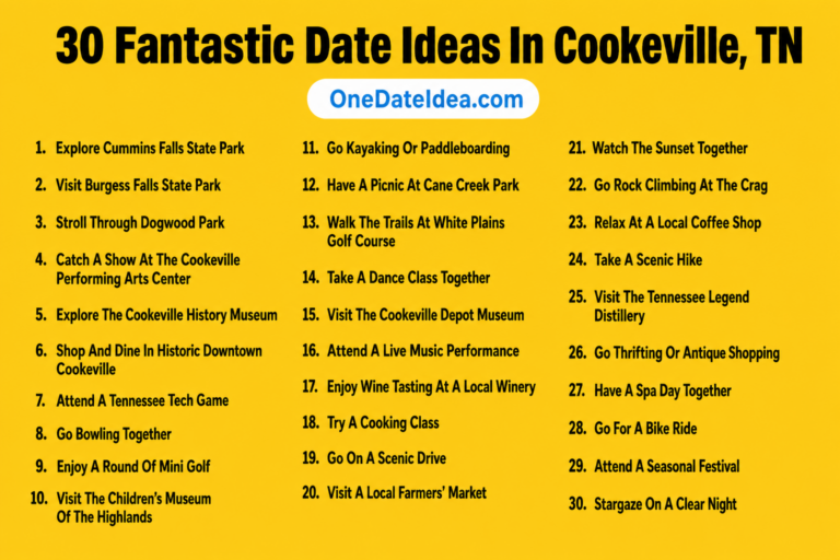 20 Fantastic Date Ideas in Cookeville, TN