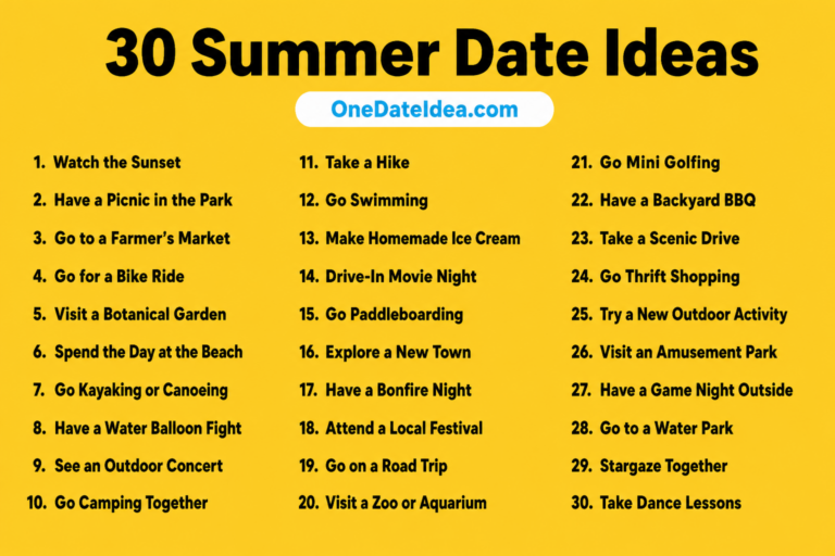 30 Summer Date Ideas for Long Days and Warm Nights