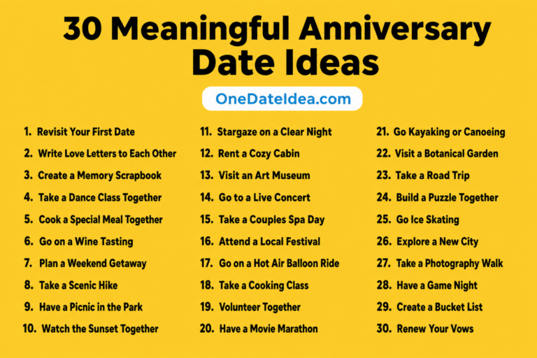 35 Meaningful Anniversary Date Ideas for Couples. Honoring Love.