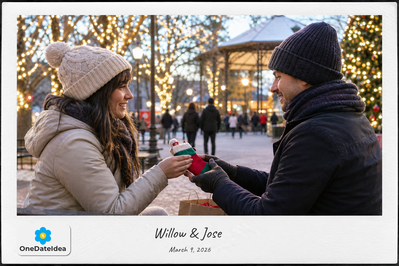 Exchange Stocking Stuffers at a Festive Park date idea
