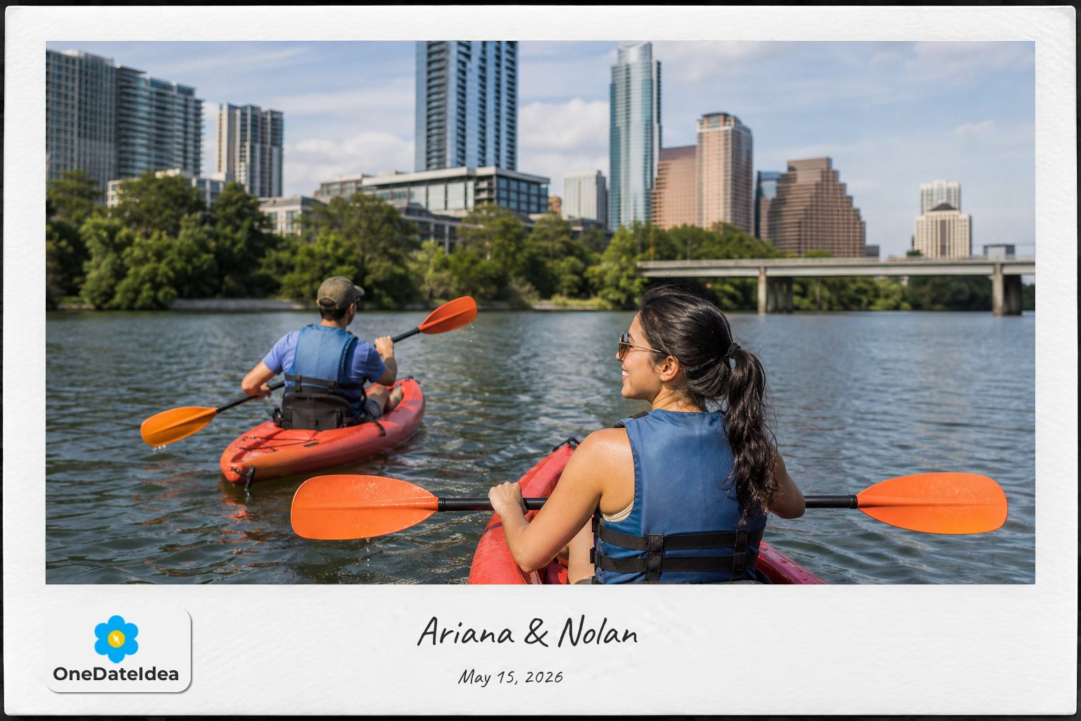 Kayak on Lady Bird Lake date idea