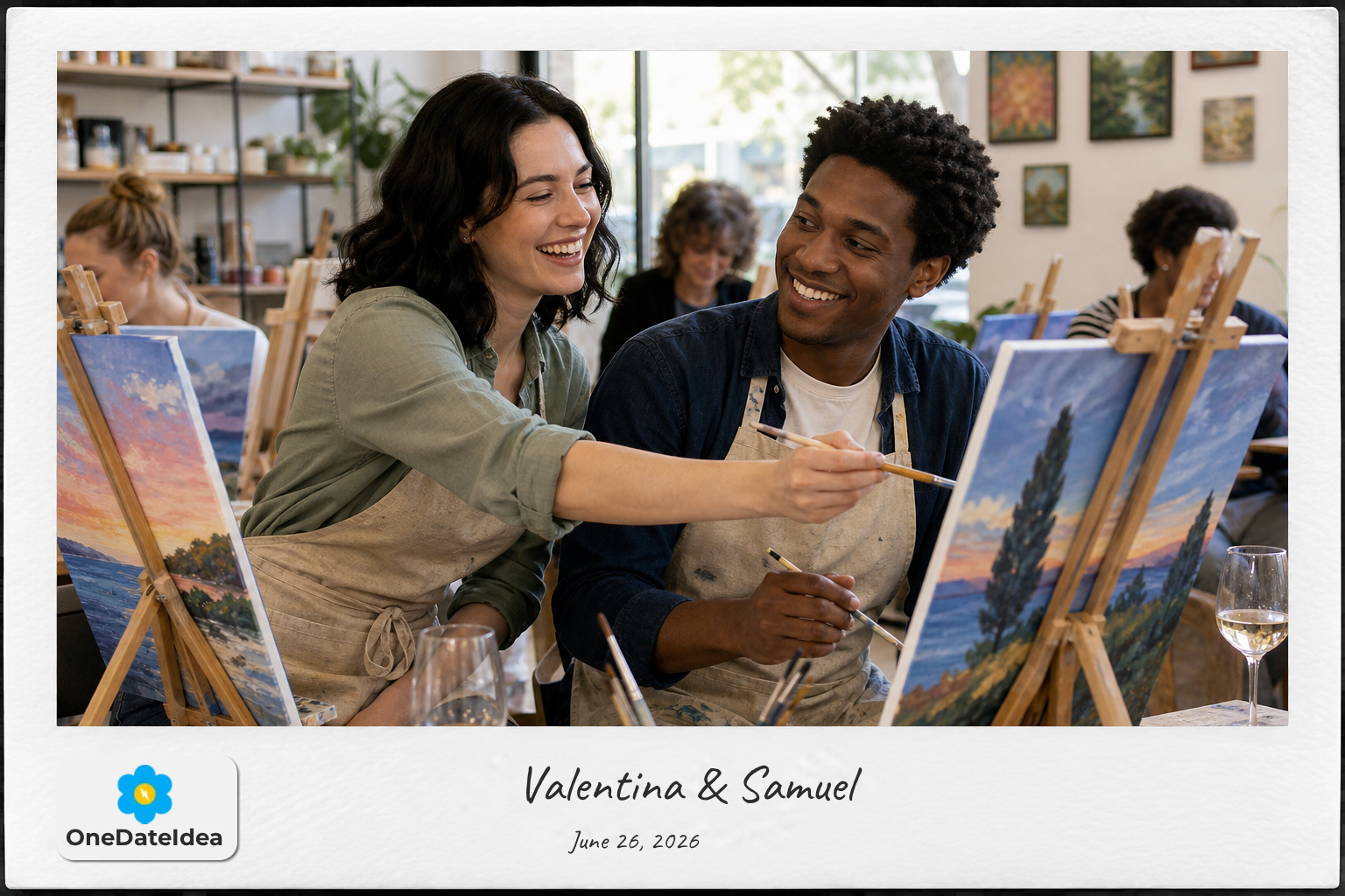 Paint & Sip Night at a Local Studio date idea