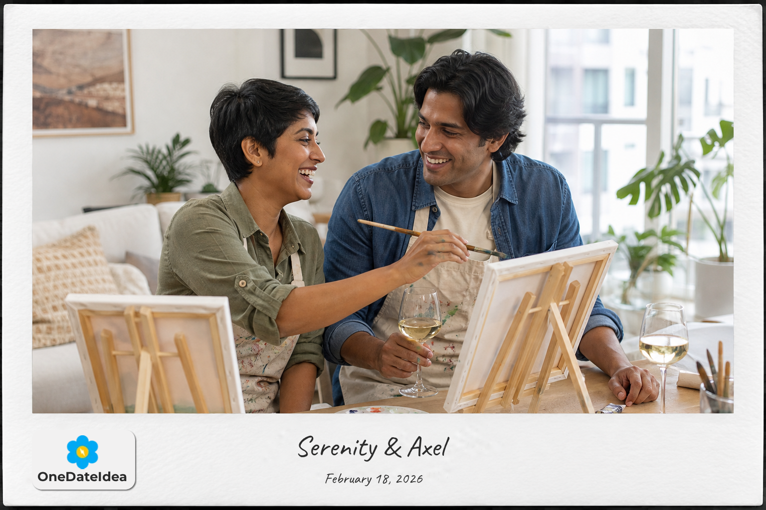 Paint and Sip at Home date idea