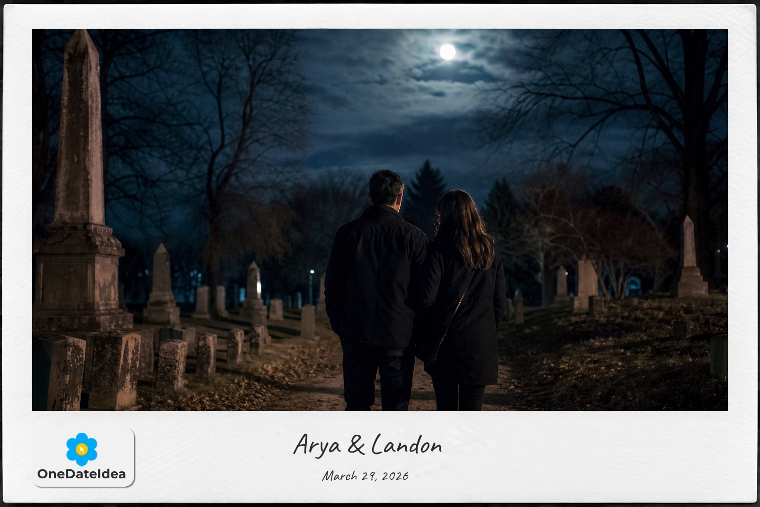 Romantic Moonlit Cemetery Walk date idea